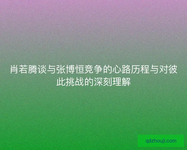 肖若腾谈与张博恒竞争的心路历程与对彼此挑战的深刻理解